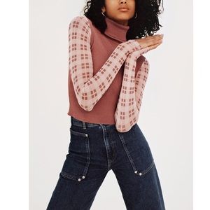 ZARA COMBINATION KNIT SWEATER Small